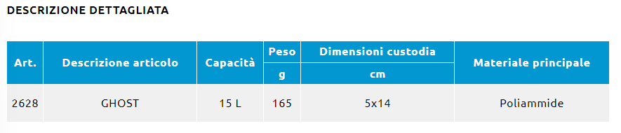 GHOST zainetto 15L