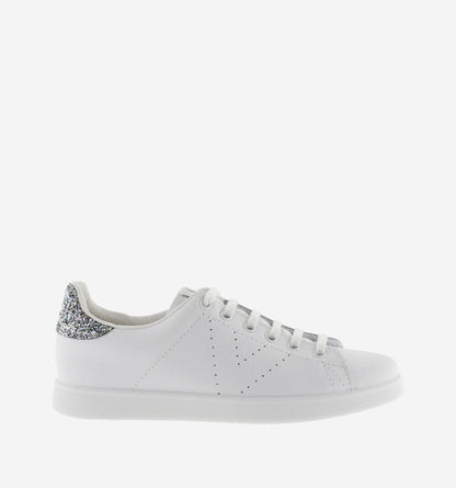 LEATHER & GLITTER TENNIS SHOES White leather sneakers 1125104