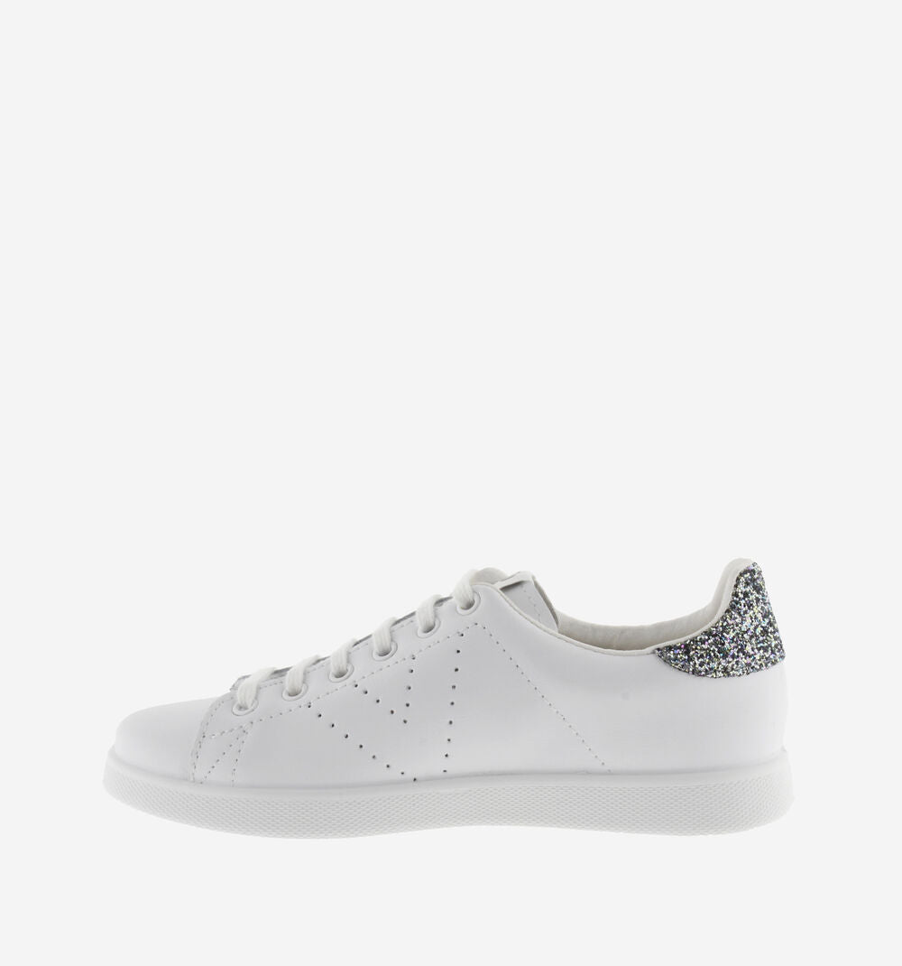 LEATHER & GLITTER TENNIS SHOES White leather sneakers 1125104