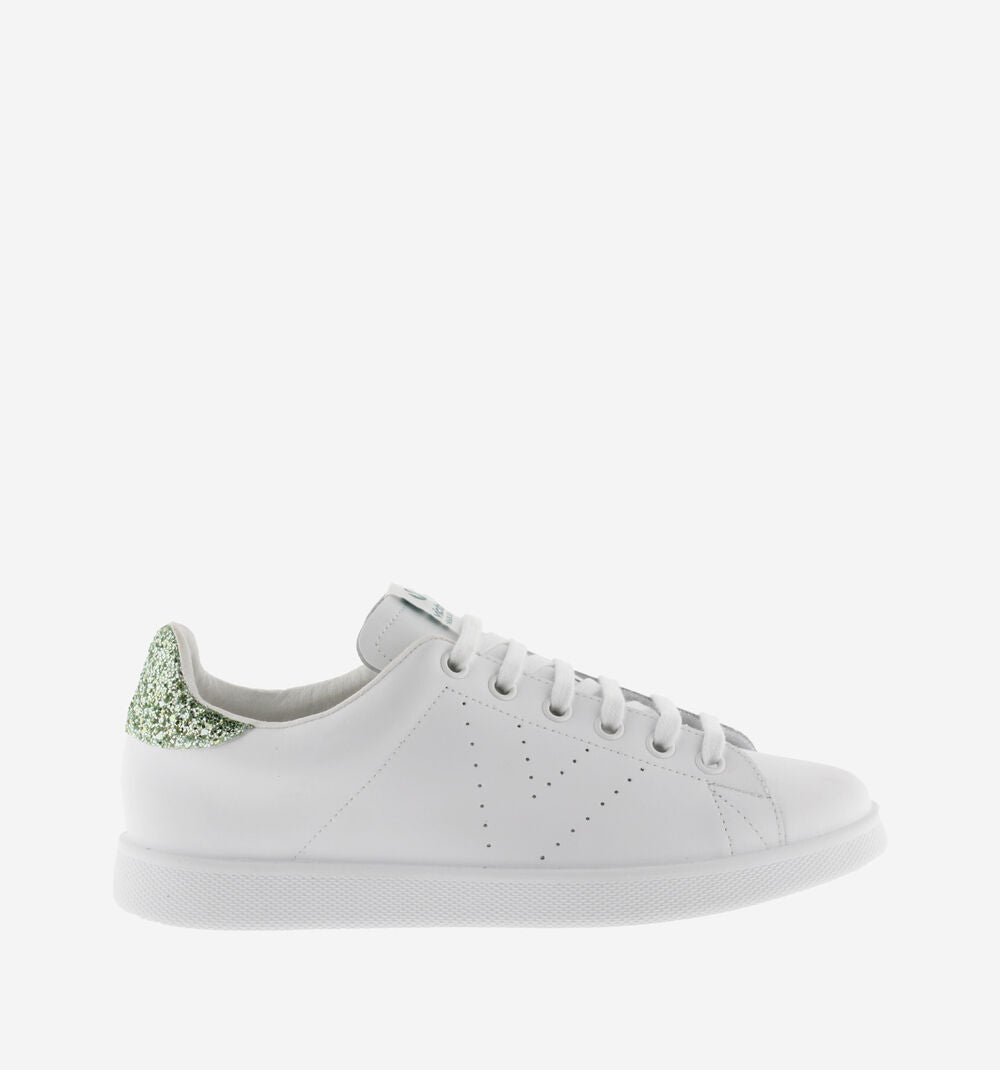 LEATHER & GLITTER TENNIS SHOES White leather sneakers 1125104