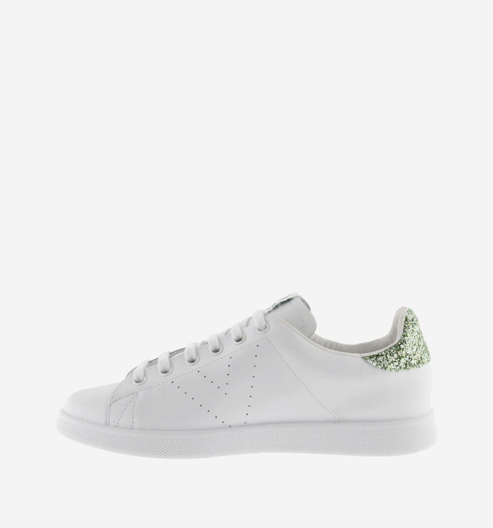 LEATHER & GLITTER TENNIS SHOES White leather sneakers 1125104