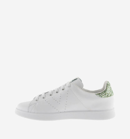 LEATHER & GLITTER TENNIS SHOES White leather sneakers 1125104