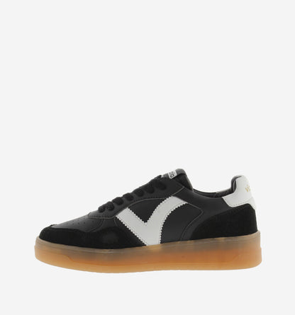 SOLE LEATHERETTE/SUEDE & CONTRAST Unisex sports sneakers with caramel color 1257126