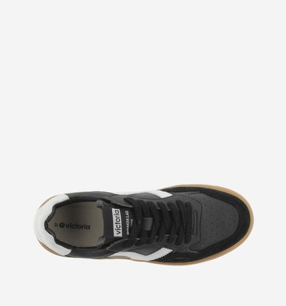 SOLE LEATHERETTE/SUEDE & CONTRAST Unisex sports sneakers with caramel color 1257126